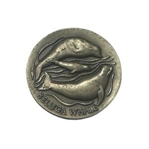 Beluga whales sterling silver coin